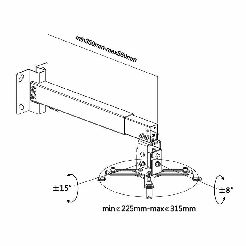 Soporte de Techo/ Pared para Proyector Aisens CWP01TSE-049/ Inclinable/ Extensible/ hasta 20kg - Imagen 4