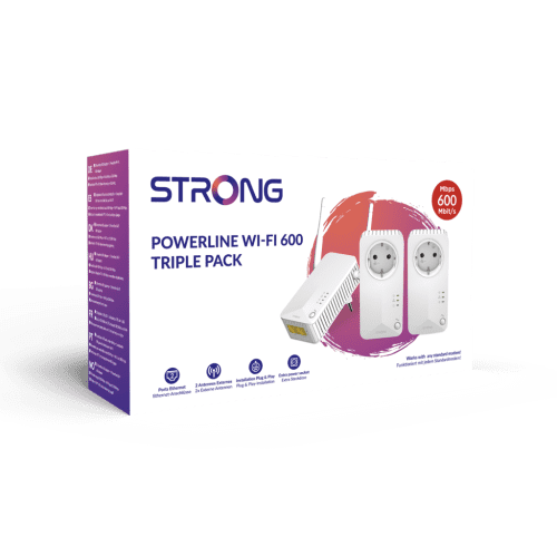 Strong Powerline WiFi 600 Triple Pack V2 600 Mbit/s Ethernet Blanco 3 pieza(s) - Imagen 2