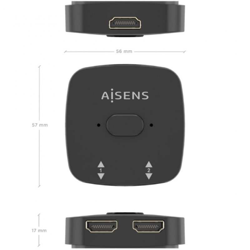 Switch Conmutador 4K HDMI 2.0 Bidireccional Aisens A123-0948 HDMI Hembra - 3x HDMI Hembra - Imagen 4