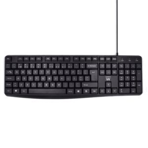 TECLADO EWENT QUERTY PORTUGUES ESCRITURA SILENCIOSA USB NEGRO 8052101430349 EW3002