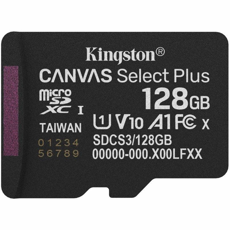 Tarjeta de Memoria Kingston CANVAS Select Plus 128GB microSD XC/ Clase 10/ 150MBs 740617348484 SDCS3/128GBSP KIN-MICROSD SDCS3 128GBSP