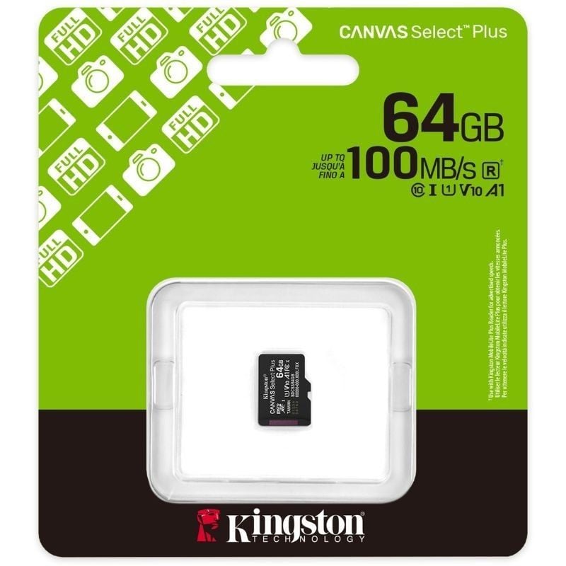 Tarjeta de Memoria Kingston CANVAS Select Plus 64GB microSD XC/ Clase 10/ 100MBs - Imagen 3