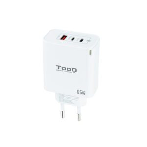 TooQ Cargador de Pared GaN 2USB-C/PD + USB-A/QC 65W