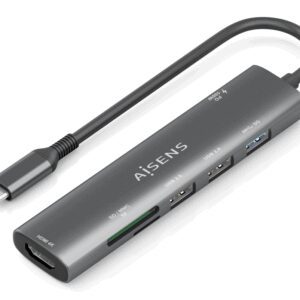 USB-C DOCK AISENS 7 EN 1 USB-C A HDMI 2XUSB-A USB-A PD 100W SD MICRO SD 8435739903162 ASUC-7P027-GR