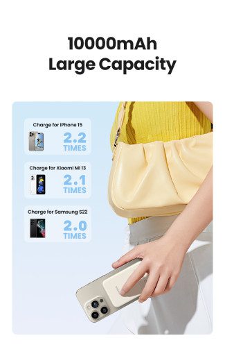 Ugreen 25208 batería externa 10000 mAh Cargador inalámbrico Beige - Imagen 5