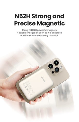 Ugreen 25208 batería externa 10000 mAh Cargador inalámbrico Beige - Imagen 6