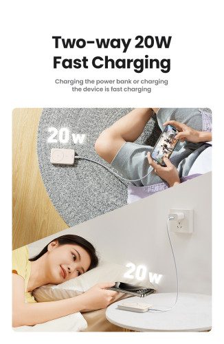 Ugreen 25208 batería externa 10000 mAh Cargador inalámbrico Beige - Imagen 10