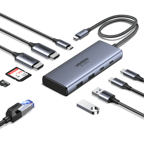 Ugreen 7-in-1 USB-C Hub CM498 Acoplamiento Base Gris - Imagen 2