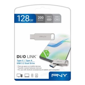 0751492681719 | P/N: P-FDI128DULINKTYC-GE | Cod. Artículo: DSP0000032349 Memoria usb 3.2 - usb tipo c pny duo link 128gb