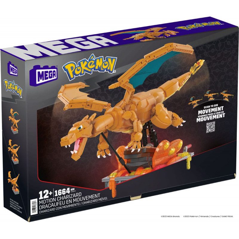Figura mattel mega construx motion pokemon motion charizard 1664 pcs - Imagen 2