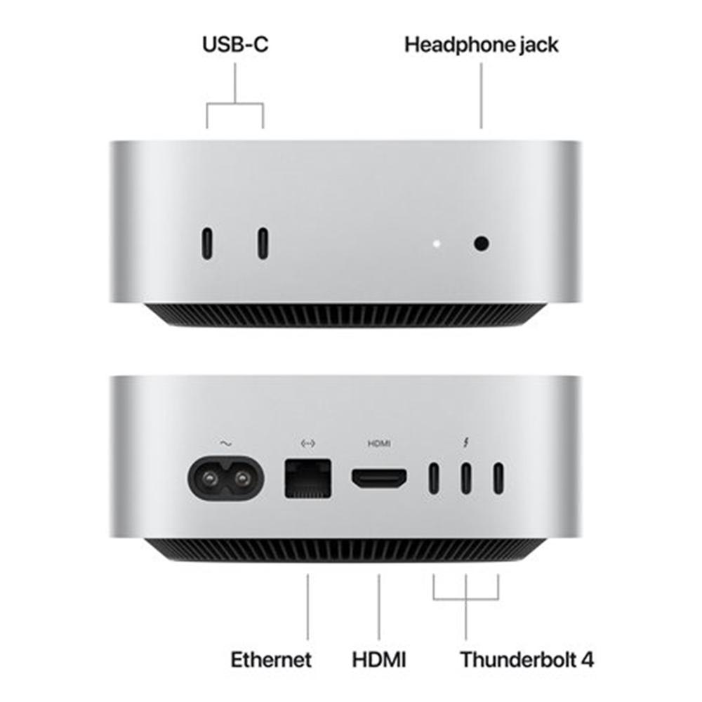 Ordenador apple mac mini silver m4 chip m4 10c 16gb ssd 512gb - Imagen 3