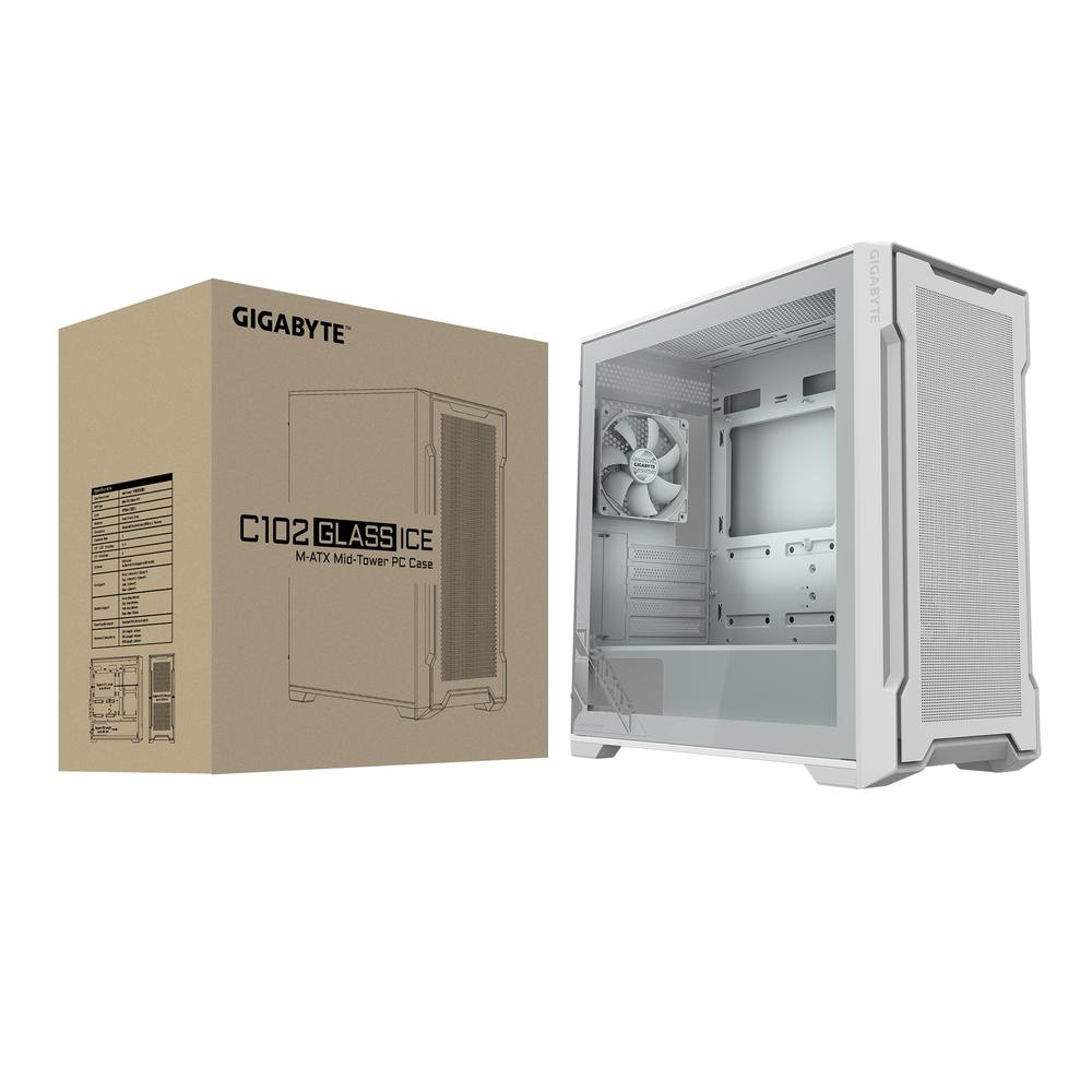 Caja ordenador gaming gigabyte c102 glass matx cristal templado blanca - Imagen 8