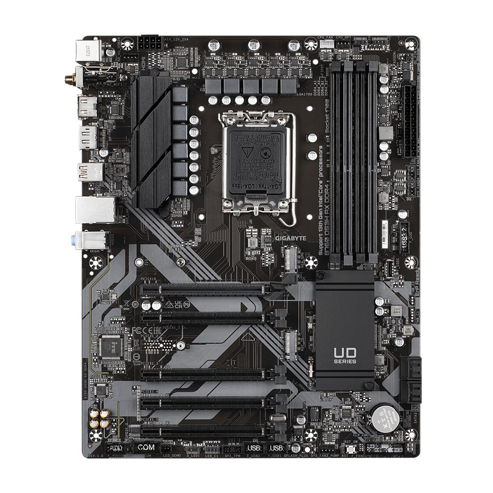 Placa base gigabyte b760 ds3h ax 1700 atx - 4 x ddr4 - 4 x sata - 1 x dp - 1 x hdmi - 4 x usb 2.0 - 1 x usb 3.2 - 1 x usb tipo c - Imagen 2