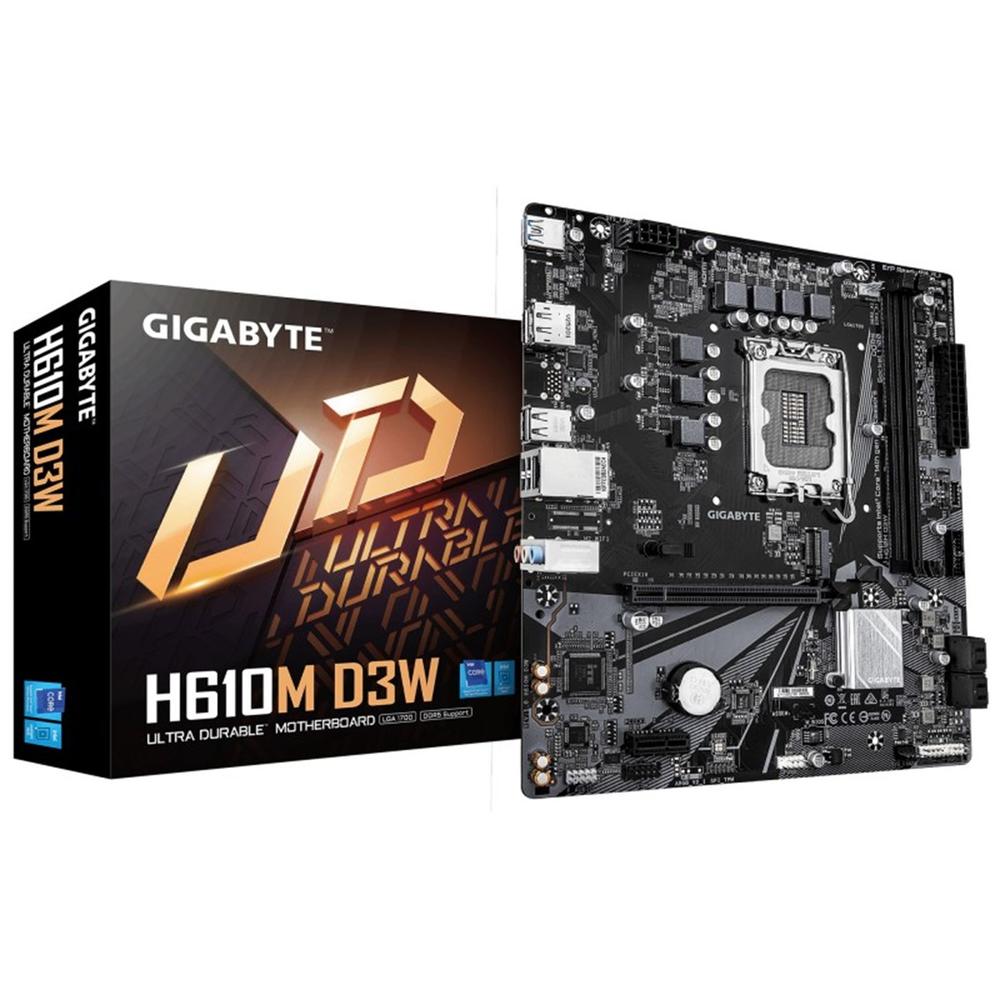 4719331877804 | P/N: H610M D3W | Cod. Artículo: DSP0000036850 Placa base gigabyte h610m d3w 1700 matx 4xddr5