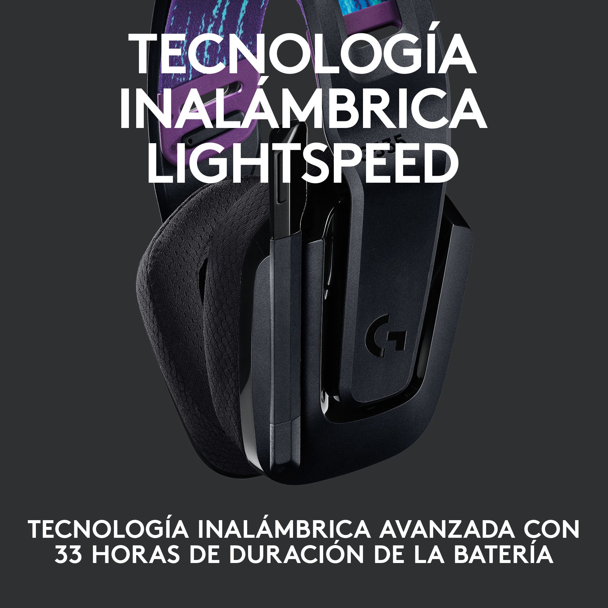 Auriculares con microfono logitech g g535 gaming wireless inalambrico negro - Imagen 6