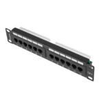 5901969416060 | P/N: PPU6-9012-B | Cod. Artículo: DSP0000009511 Patch panel lanberg 12 puertos 1u 10 pulgadas cat.6 negro