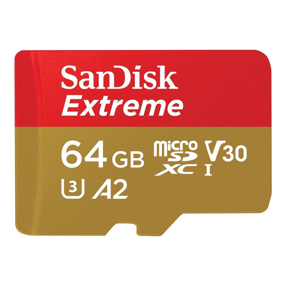 619659193409 | P/N: SDSQXAH-064G-GN6MA | Cod. Artículo: DSP0000033265 Tarjeta memoria micro secure digital 64gb sandisk extreme clase 10 uhs - i u3 + adaptador