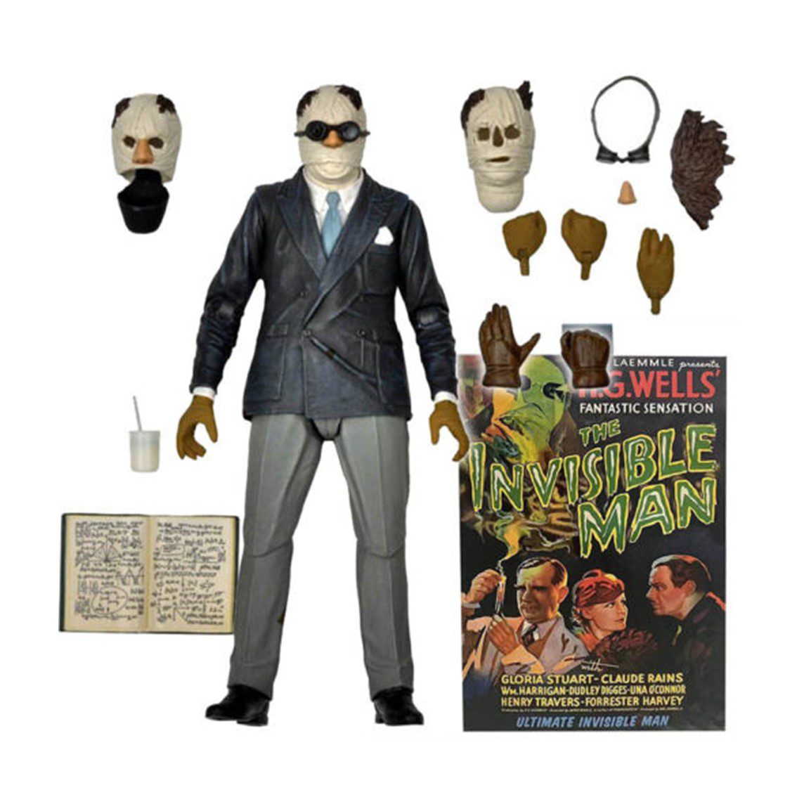 634482048184 | P/N: 0NC04818 | Cod. Artículo: DSP0000014097 Figura neca universal monster scale action ultimate invisible man