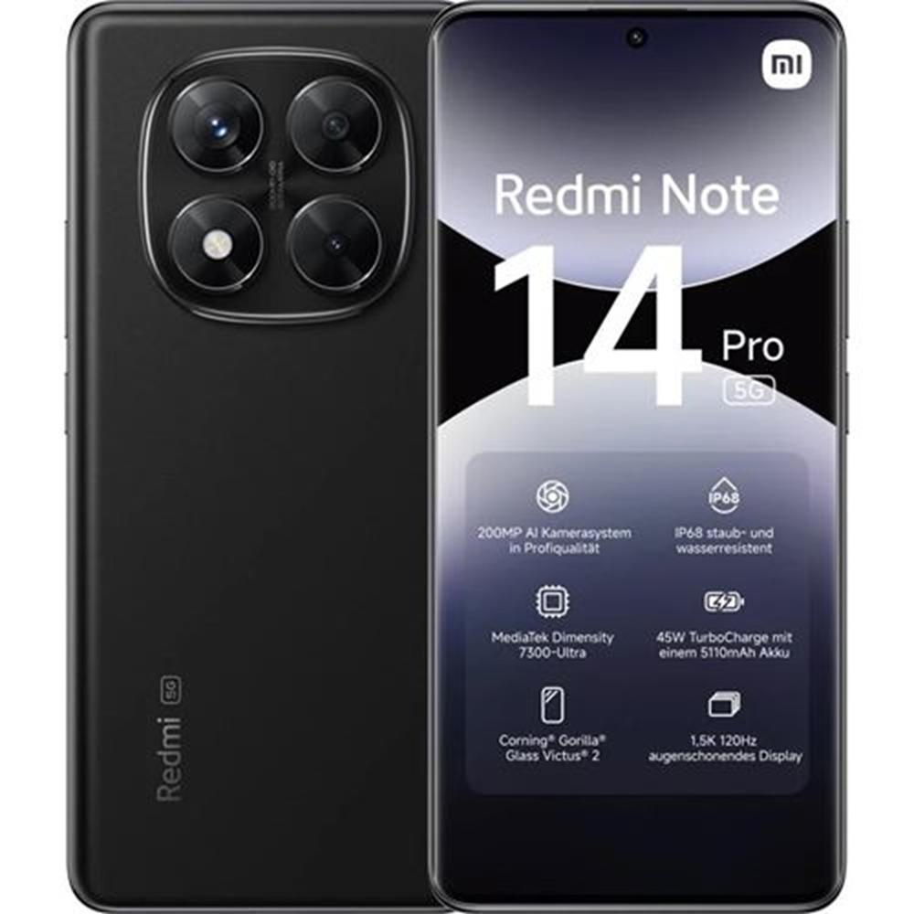 6941812737620 | P/N: MZB0I8CEU | Cod. Artículo: MGS0000025147 Movil xiaomi redmi note 14 pro 5g 12 - 512gb negro