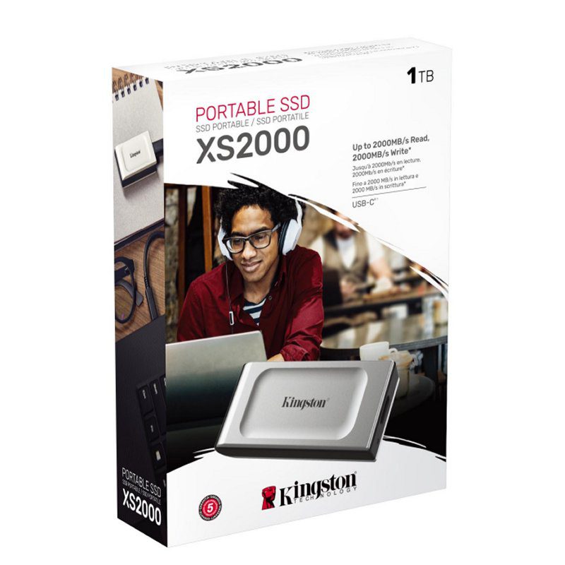 Disco duro externo solido ssd kingston xs2000 portable 1tb usb tipo c - Imagen 3