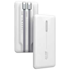 8434847074535 8434847074535 COOL BATERIA EXTERNA UNIVERSAL POWER BANK 10.000 MAH PD 22.5W (2 CABLES) BLANCO