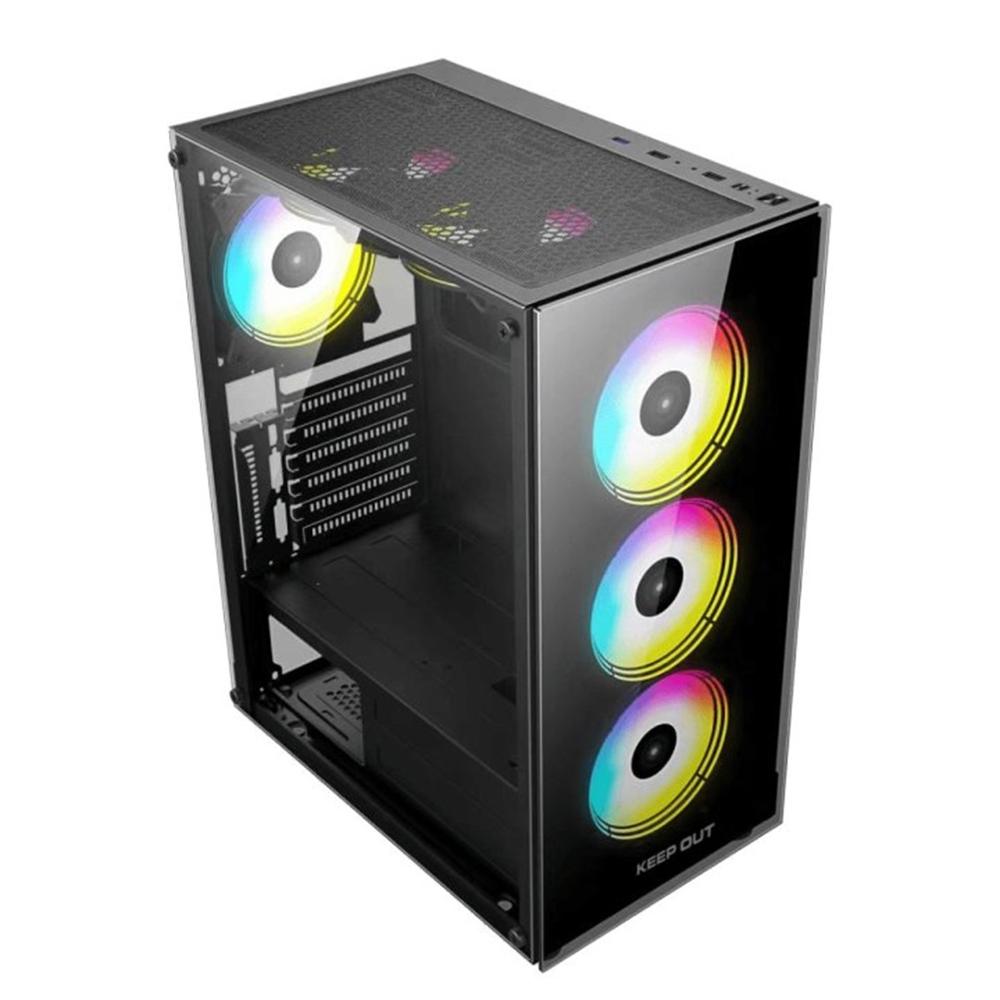 Caja ordenador gaming keep out xc - 210 glass atx argb cristal templado negro - Imagen 2