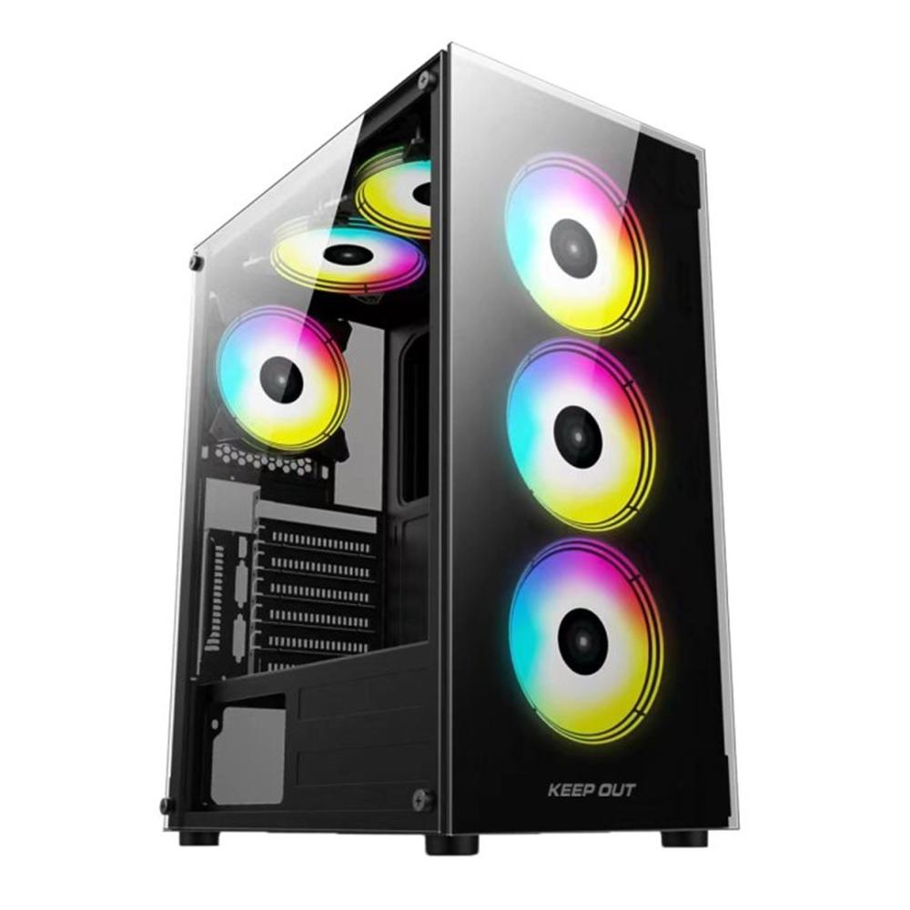 8435099533382 | P/N: XC-210 GLASS | Cod. Artículo: DSP0000029089 Caja ordenador gaming keep out xc - 210 glass atx argb cristal templado negro