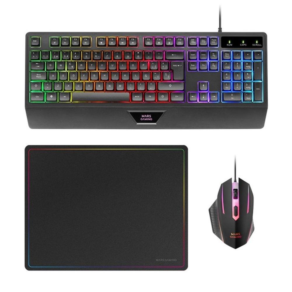 8435693105770 | P/N: MCP124ES | Cod. Artículo: DSP0000037506 Teclado + raton mars gaming mcp124es rgb negro