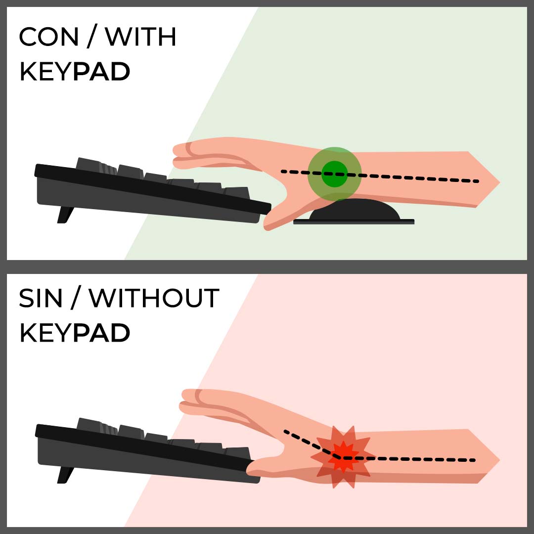 Phoenix keypad reposamuñecas ergonómico espuma con memoria alta densidad negro - Imagen 5
