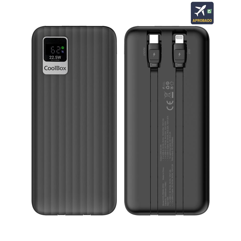 8436624422263 | P/N: COO-PB20K-DP20 | Cod. Artículo: MGS0000031475 Powerbank dp20 coolbox 20000mah negro