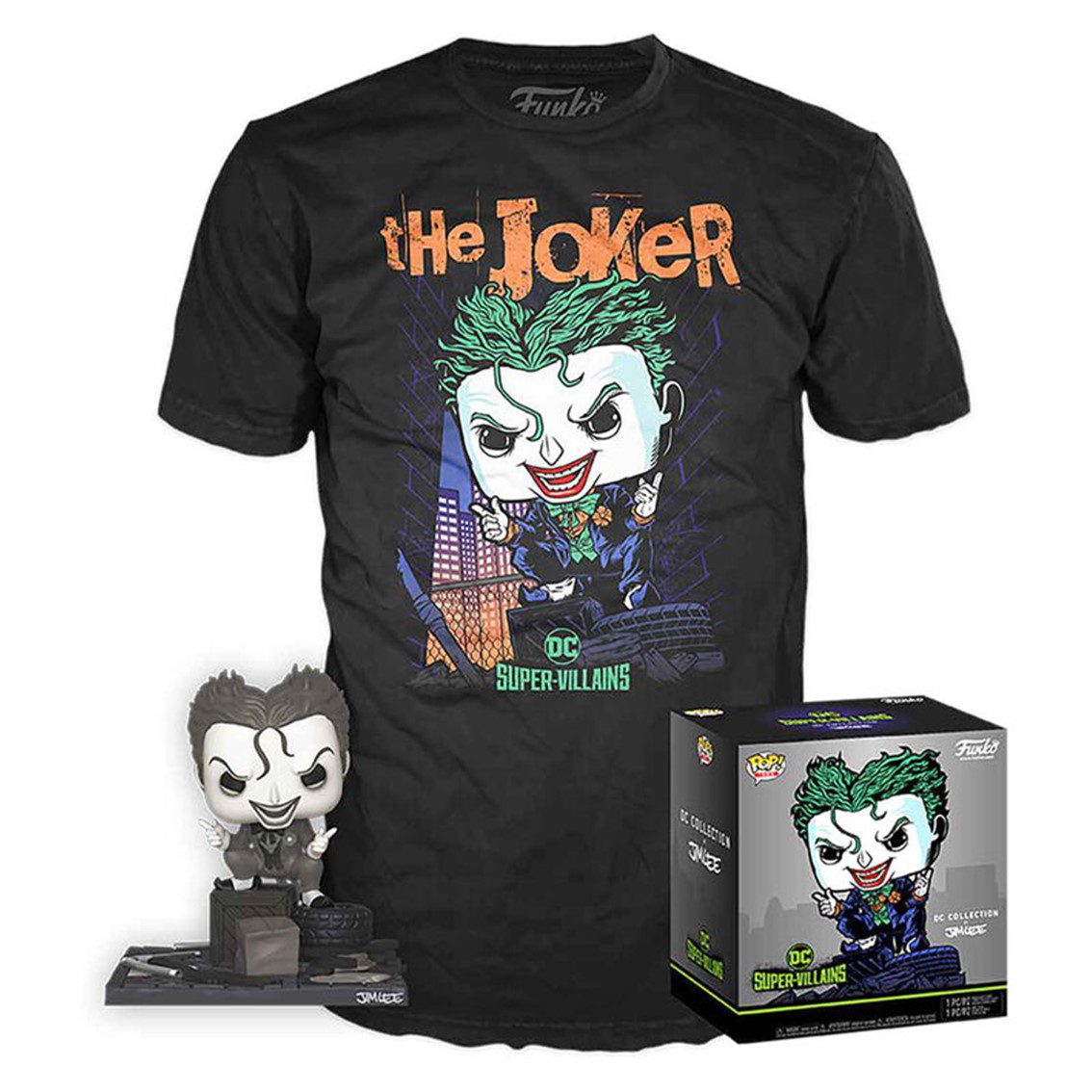 889698381710 | P/N: UT-56648 | Cod. Artículo: MGS0000010010 Funko pop dc comics dc jim lee joker + camiseta ut - 56648