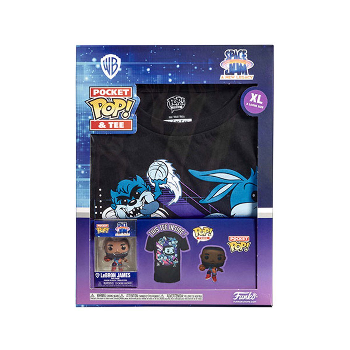 Pop & tee space jam looney tunes funko lebron james + camiseta pack 10 unidades todas las tallas - Imagen 2