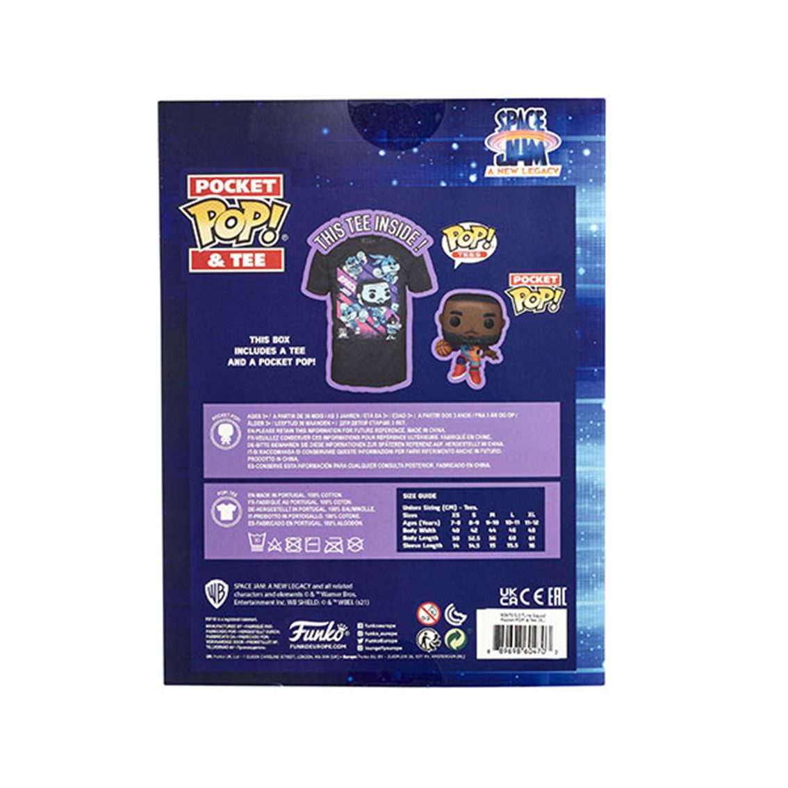 Pop & tee space jam looney tunes funko lebron james + camiseta pack 10 unidades todas las tallas - Imagen 3