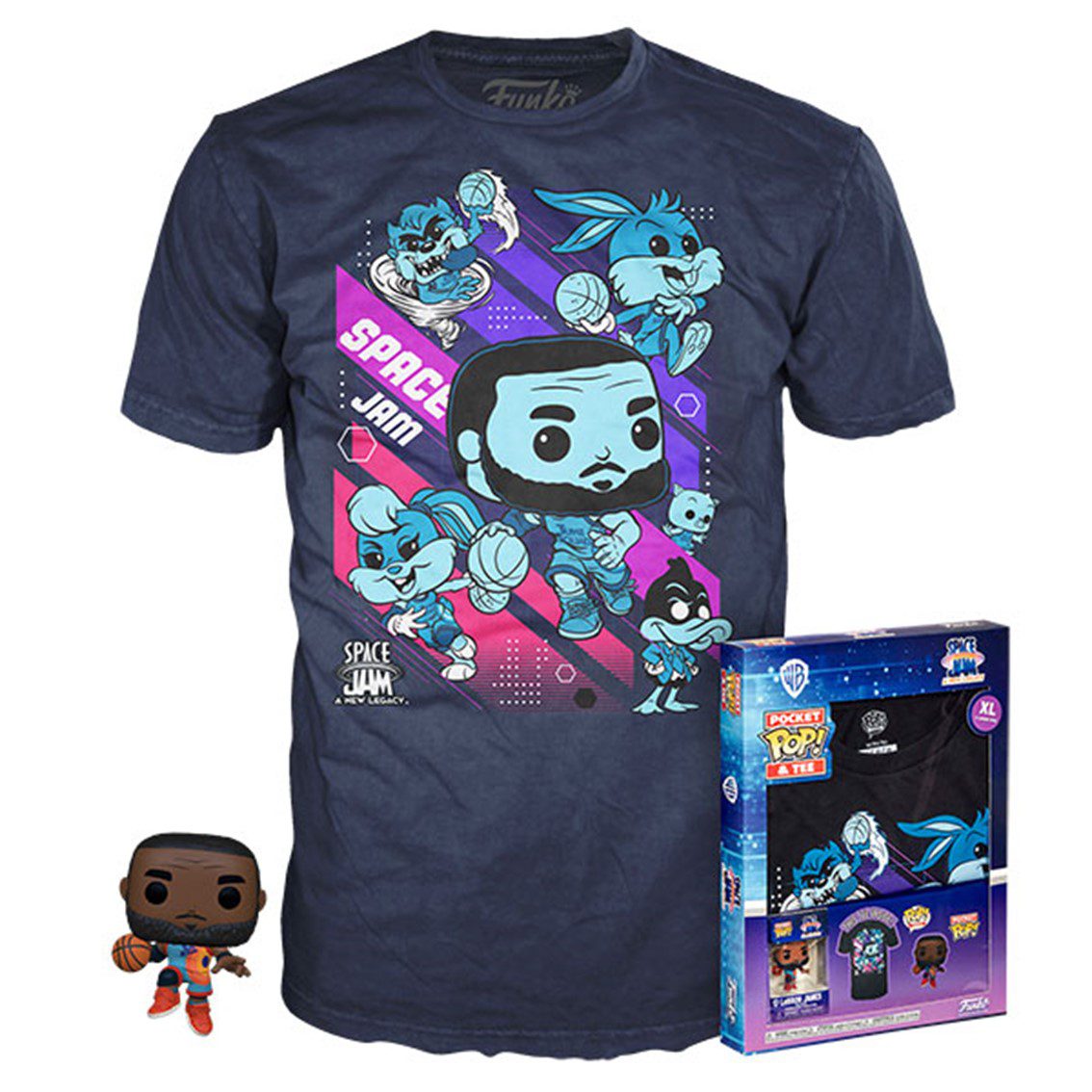 889698596095 | P/N: UT-59609 | Cod. Artículo: MGS0000010051 Pop & tee space jam looney tunes funko lebron james + camiseta pack 10 unidades todas las tallas