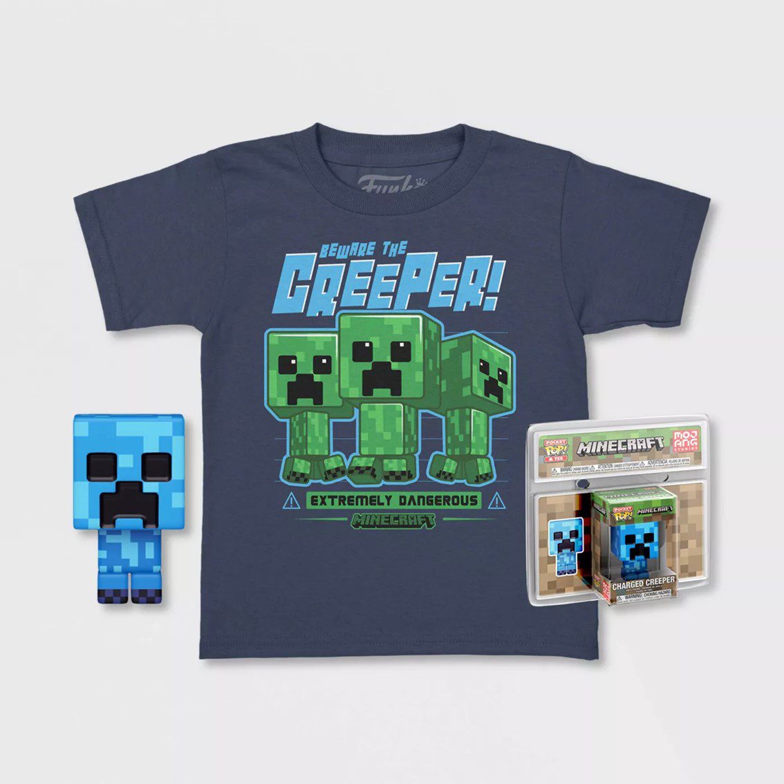 889698604758 | P/N: | Cod. Artículo: MGS0000008821 Pop & tee minecraft charged creeper funko + camiseta talla m