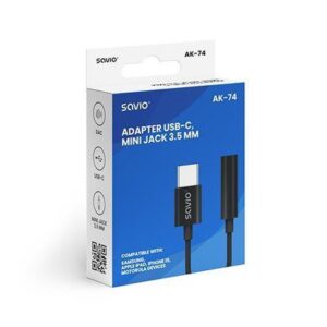 ADAPTADOR USB-C A JACK 3.5 MM SAVIO AK-74 5901986048671 P/N: | Ref. Artículo: