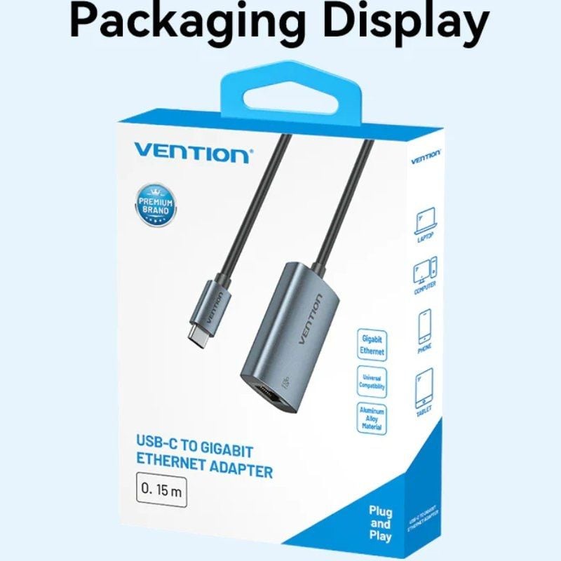 Adaptador USB Tipo-C - RJ45 Vention CFPHB/ 1000Mbps - Imagen 4