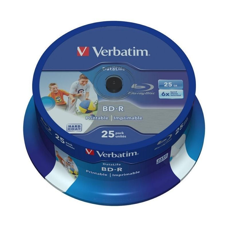 Blue-Ray BD-R Verbatim 43811 Imprimible 6X/ Tarrina-25uds 023942438113 43811 VERB-BD-R 43811
