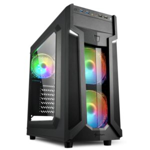 CAJA ATX SHARKOON VG6-W RGB 2XUSB3.0 RGB  SIN FUENTE NEGRO 4044951026814 4044951026814