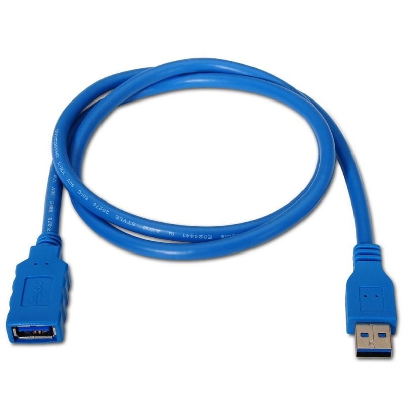 Cable Alargador USB 3.0 Aisens A105-0045/ USB Macho - USB Hembra/ Hasta 9W/ 625Mbps/ 1m / Azul - Imagen 2