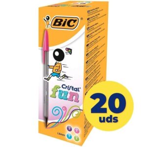 Caja de Bolígrafos de Tinta de Aceite Bic Cristal Fun 895793/ 20 unidades/ Colores Surtidos 3086123272101 895793 BIC-CRISTAL FUN CAJA 20U