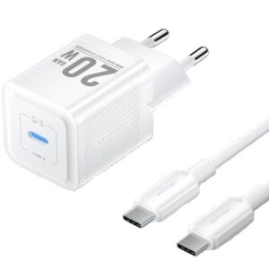 Cargador de Pared GaN Vention TZ-FEPW0-EU-01/ 1xUSB Tipo-C + Cable USB Tipo-C/ 20W 6922794786295 TZ-FEPW0-EU-01 VEN-CARGA TZ-FEPW0-EU-01
