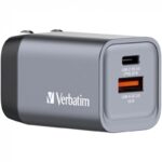 Cargador de Pared Universal GaN para Viaje Verbatim GNC-35/ 1xUSB Tipo-C/ 1xUSB/ 35W 023942322009 32200 VERB-CARGA GNC-35