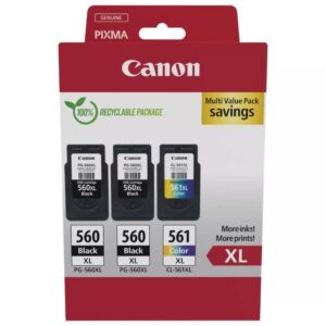 Cartucho de Tinta Original Canon PG-560XL + CL-561XL Multipack Alta Capacidad/ 2x Negro/ Tricolor 8714574679518 3712C009 CAN-MULTIPACK 3712C009