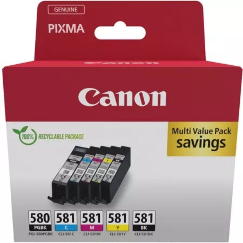 Cartucho de Tinta Original Canon PGI-580 PB + CLI-581Multipack/ Cian/ Magenta/ Amarillo/ Negro 8714574679136 2078C007 CAN-MULTIPACK 2078C007