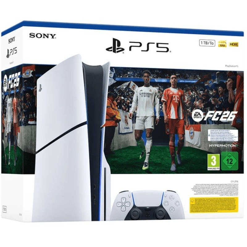 Consola Sony Playstation 5 - PS5 Slim Estándar 1TB/ Incluye Mando Dual Sense y Código de Juego EA Sports FC 26/ Chassis E 711719021780 SONY-PS5 SLIM FC26