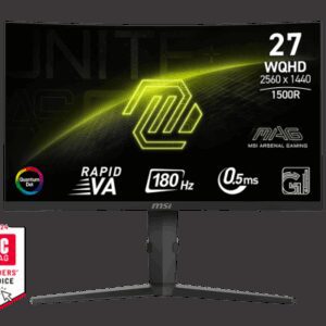 MSI MONITOR MAG 275CQRF QD E2. 27". CURVO 1500R. 2560X1440. 180HZ. NEGRO 4711377191838 | P/N: 9S6-3CD04H-027 | Ref. Artículo: 1385255