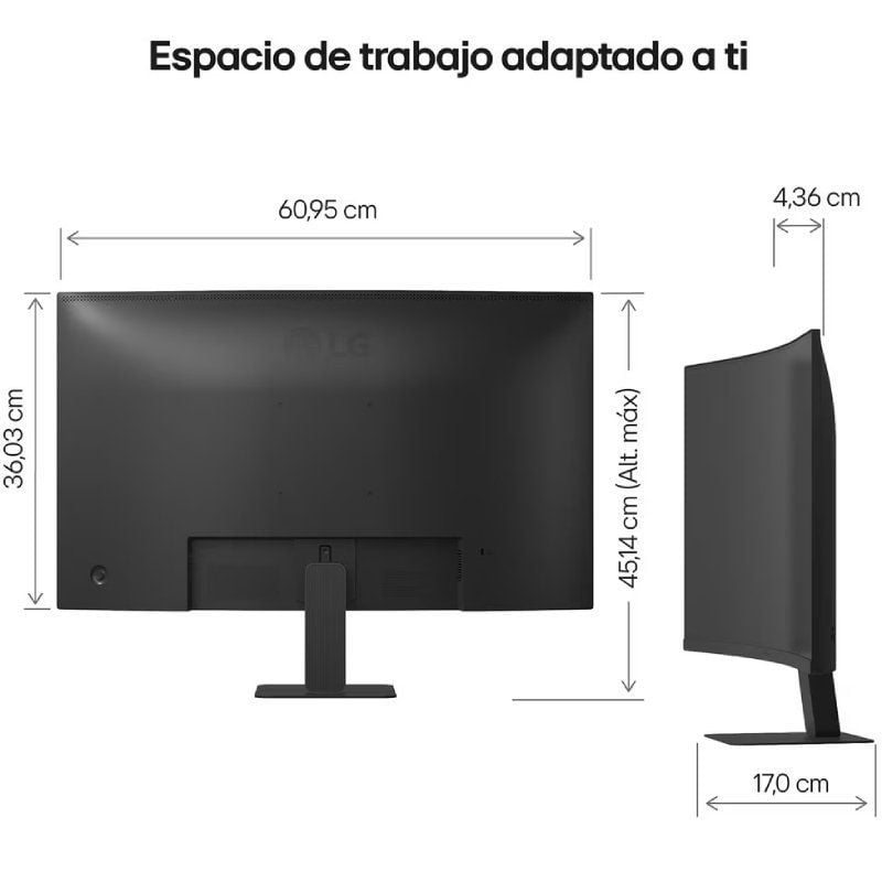 Monitor Curvo LG 27U421A-B 27"/ Full HD/ Negro - Imagen 2