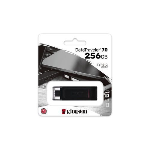PENDRIVE KINGSTON 256GB USB-C 3.2 DT70 NEGRO - Imagen 6