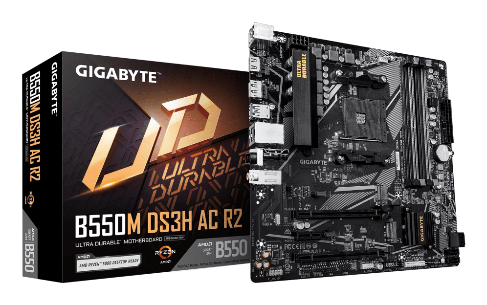 PLACA BASE GIGABYTE B550M DS3H AC R2 AM4 MATX 4XDDR4 4719331869908 9MB55MDHR-00-G